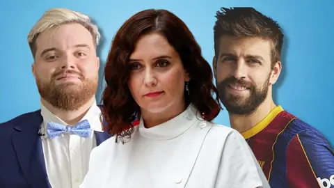 Ibai LLanos, Isabel Ayuso y Piqu&eacute; / El Mira