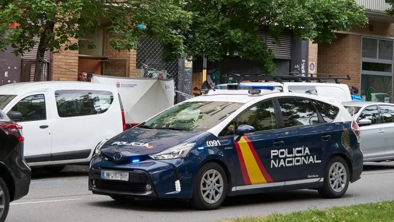 Un coche de la Policía Nacional patrulla por Irún