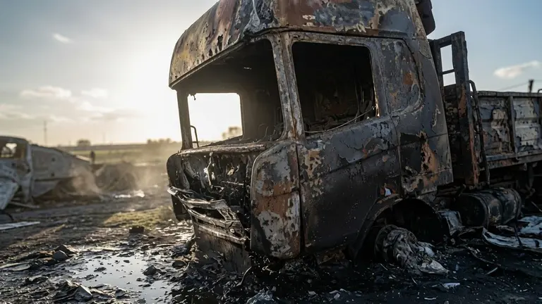 El incendio de un cami&oacute;n frigor&iacute;fico paraliza la AP-4 a su paso por Jerez