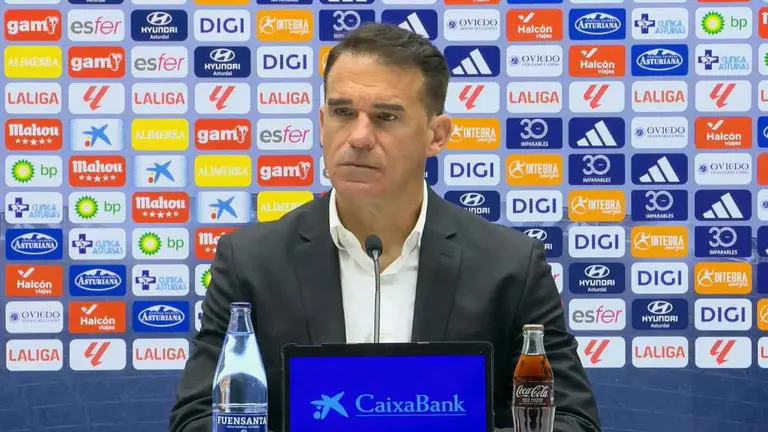 Luis Garc&iacute;a Plaza en la rueda de prensa posterior al Real Oviedo - Sevilla FC | LaLiga