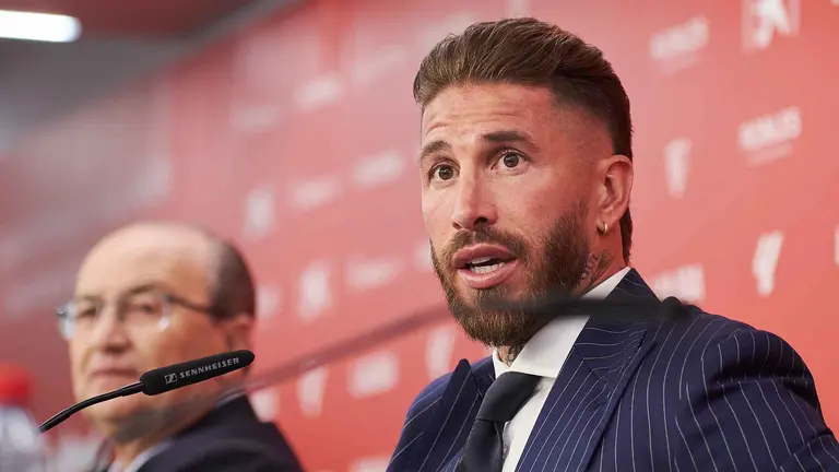 Sergio Ramos durante su presentaci&oacute;n con el Sevilla FC | Salvador L&oacute;pez Medina para El MIRA