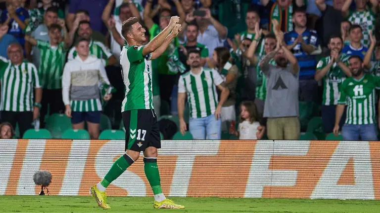 Joaquín celebra su gol Real Betis - Ludogorets | Salvador López para El MIRA