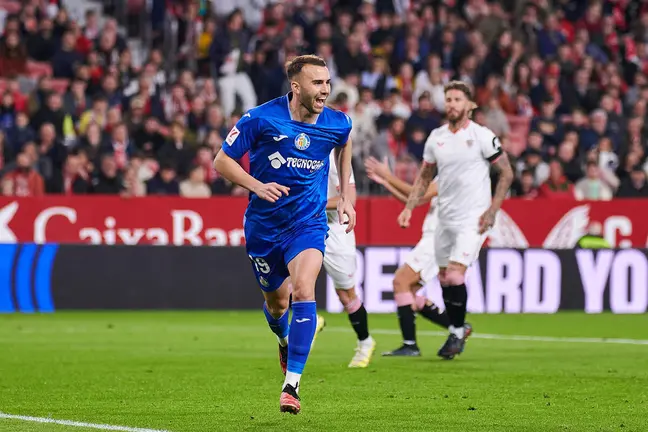 Borja Mayoral celebra su gol en el Sevilla FC - Getafe | Salvador López Medina para El MIRA