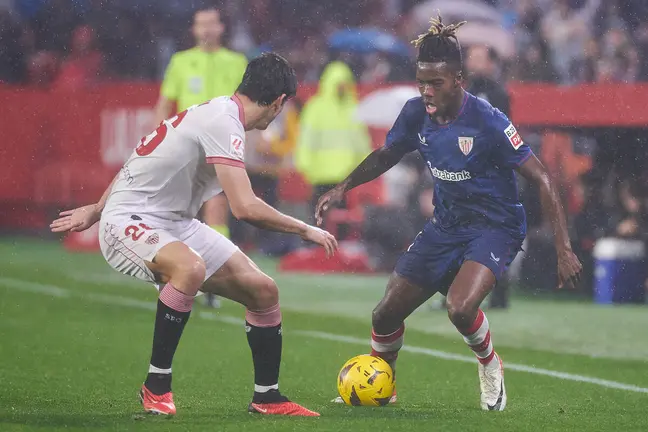 Juanlu y Nico Williams en el Sevilla FC - Athletic Club | Salvador López Medina para El MIRA