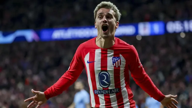 Antoine Griezmann celebra un gol con el Atlético de Madrid
