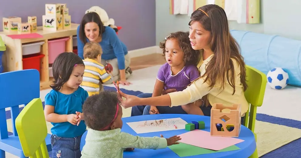 Teachers and toddlers in daycare