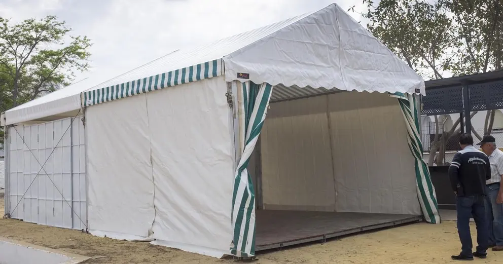 las nuevas casetas que se colocaran en la Feria e la Manzanilla 2018. Foto: Ayto Sanl&uacute;car
