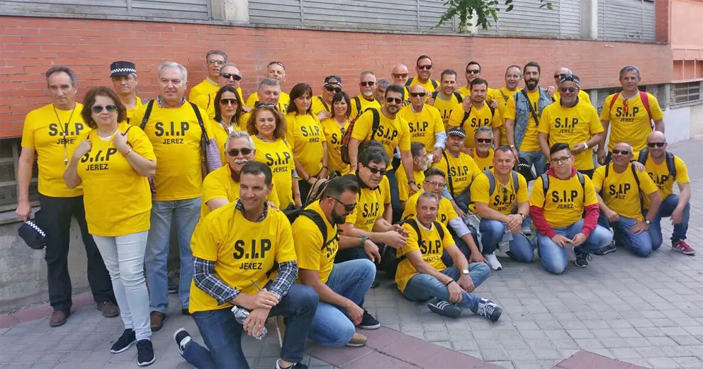 Miembros del SIP en una reciente manifestaci&oacute;n en Madrid