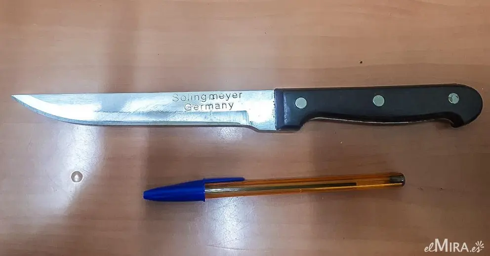 Cuchillo utilizado en el atraco