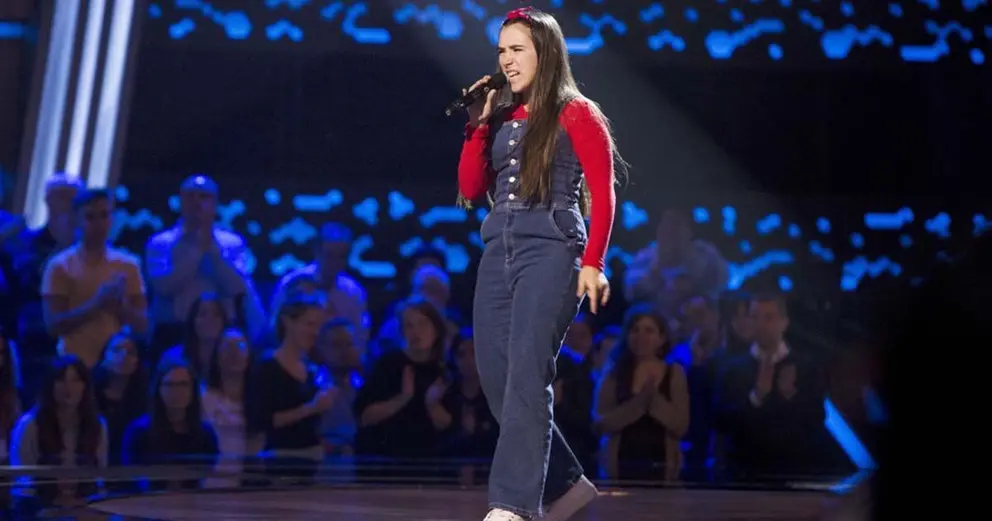 Laura Mu&ntilde;oz durante su actuaci&oacute;n. Foto: Antena 3. La Voz Kids