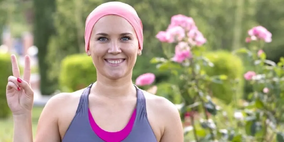 woman with cancer smiling fighter