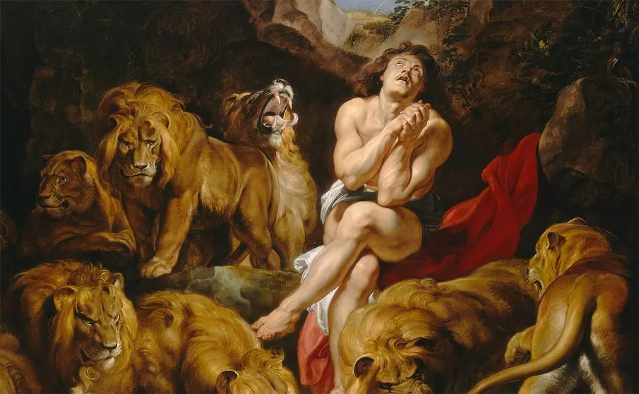 Profeta Daniel en el foso de los leones, un cuadro de Pedro Pablo Rubens realizado en 1615 | Galer&iacute;a Nacional de Arte de Washington D. C., Estados Unidos