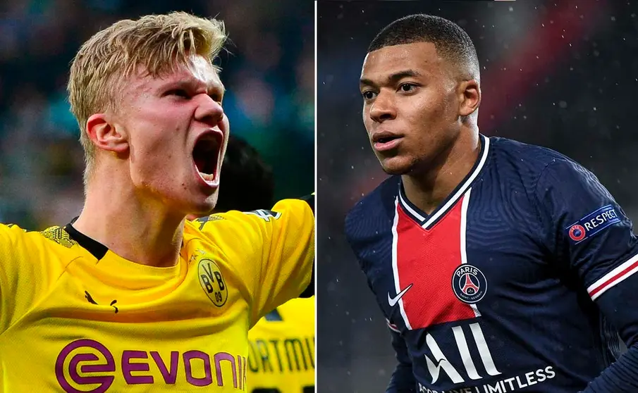 Kylian Mbapp&eacute; y Erling Haaland