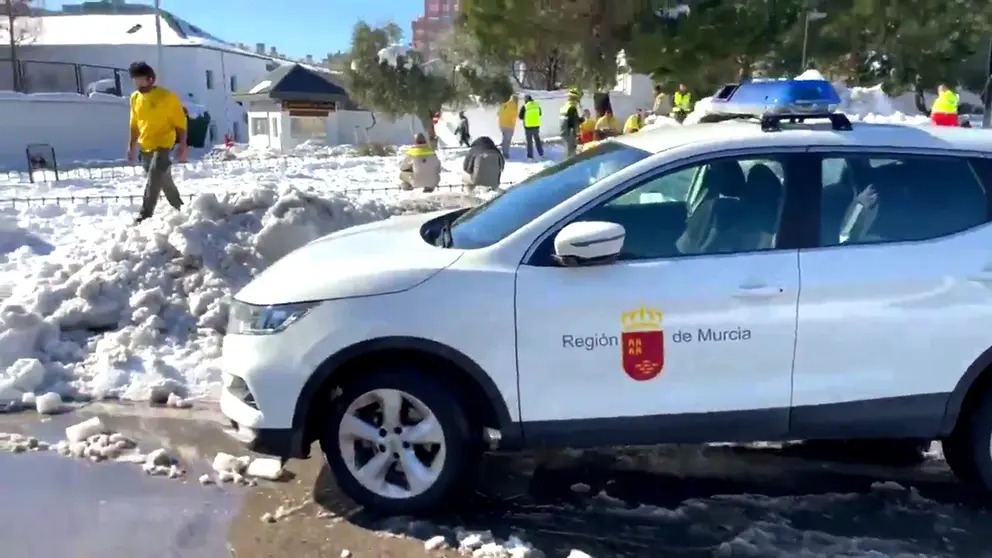 Operativos llegados desde Murcia para ayudar tras Filomena.