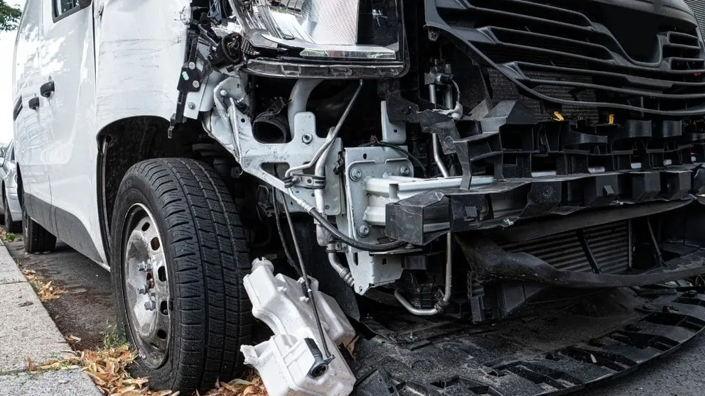 Furgoneta accidente de tr&aacute;fico | Imagen de archivo