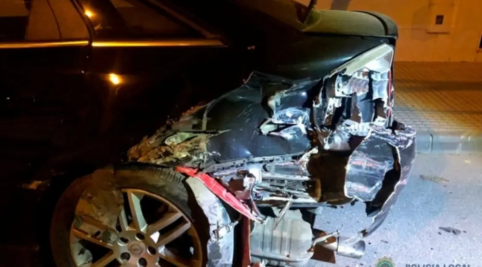 Coche accidentado en Chipiona