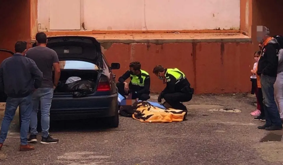 Aplastado por un coche