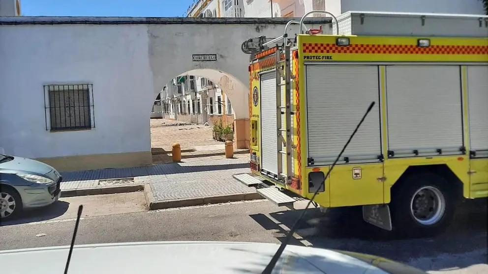 Incendio en Plaza Corchuelo de Jerez de la Frontera