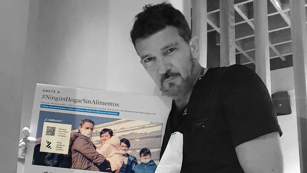 Antonio Banderas solidario con el banco de alimentos