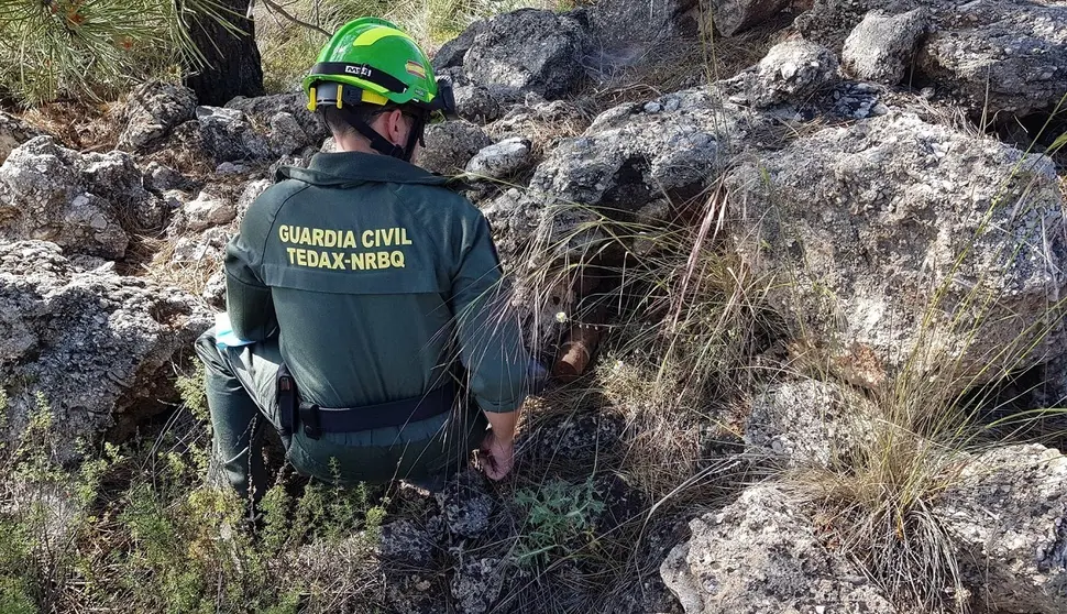 Proyectil aparecido en Cumbres Verdes