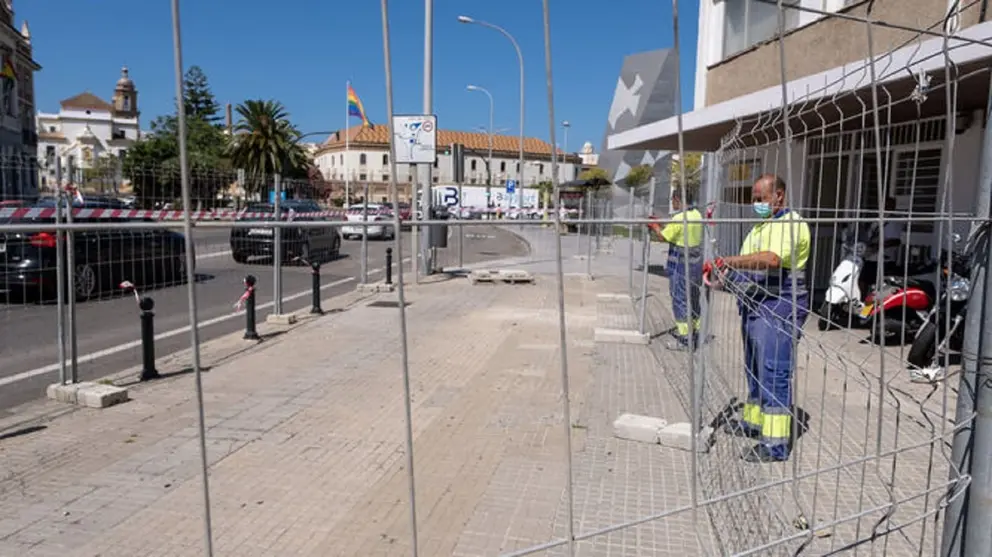 Obras por el carril bici en C&aacute;diz