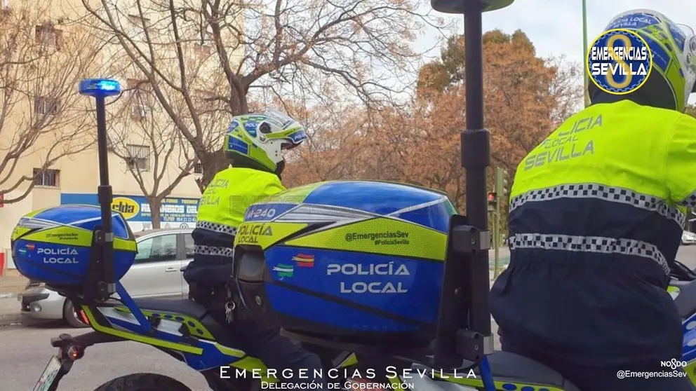 Motos de la Polic&iacute;a Local de Sevilla