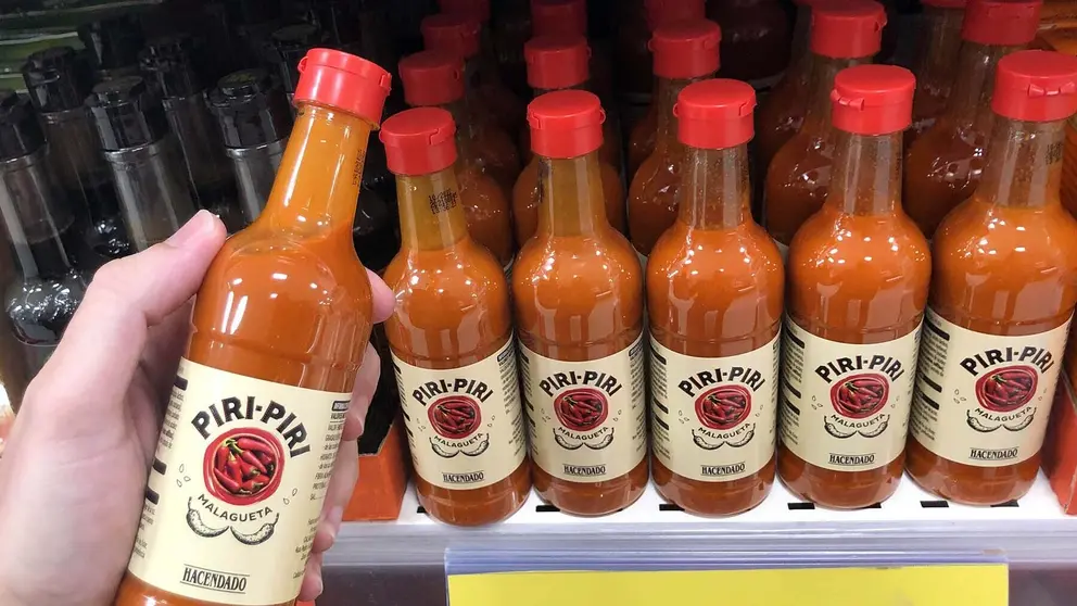 Salsa Piri-Piri en el lineal de Mercadona