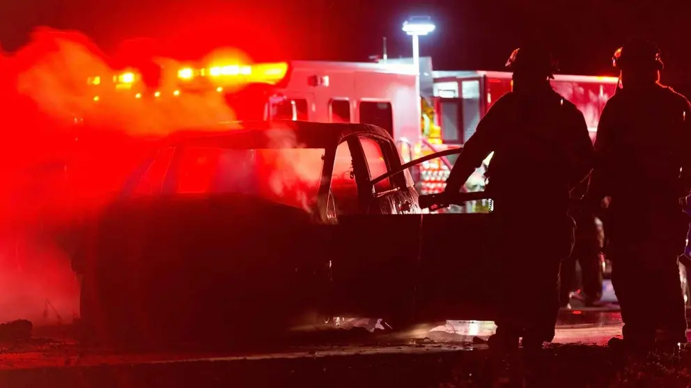 Coche en llamas