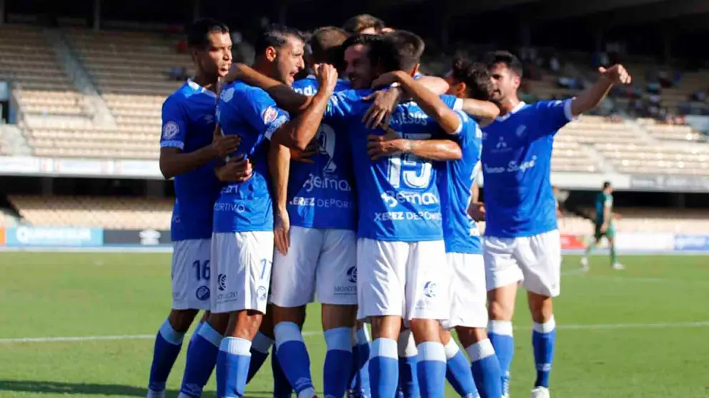 Gol del Xerez Deportivo FC ante el Villanovense