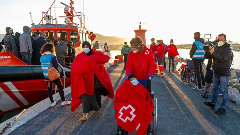 Inmigrantes en pateras llegados a Almer&iacute;a