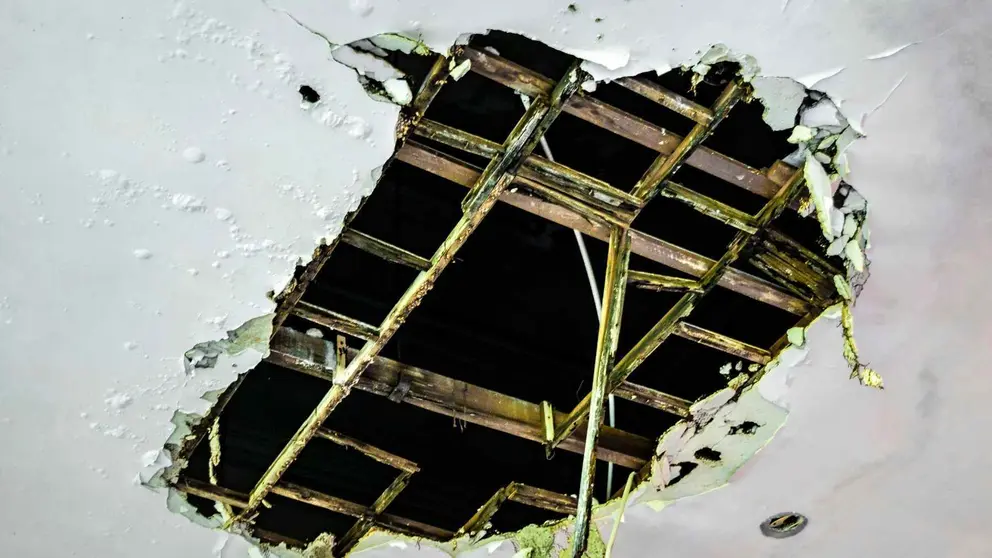 Techo roto de una vivienda