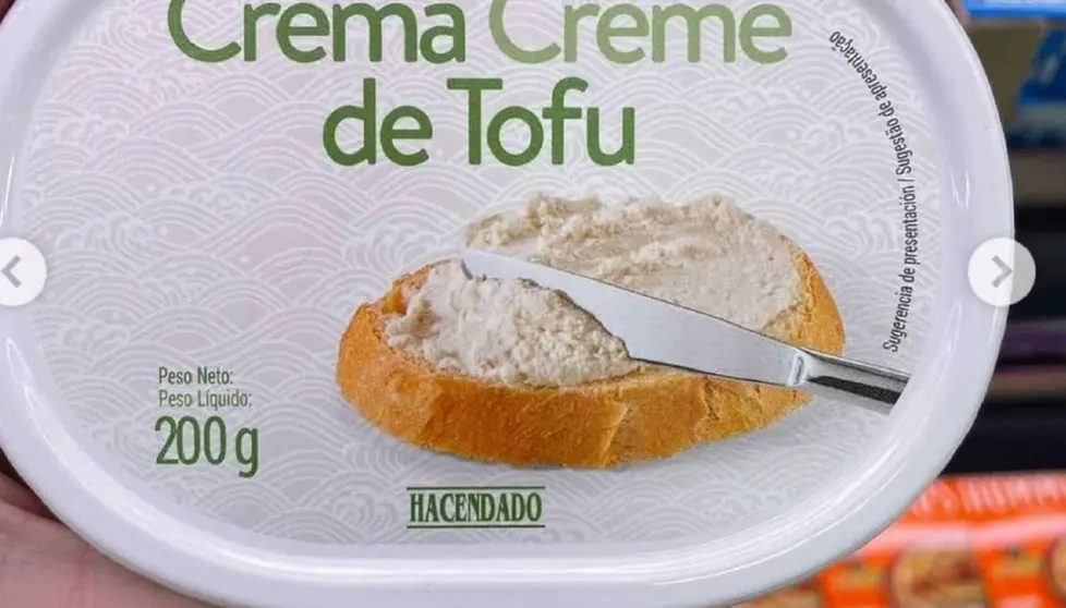 Crema de tofu apta para veganos