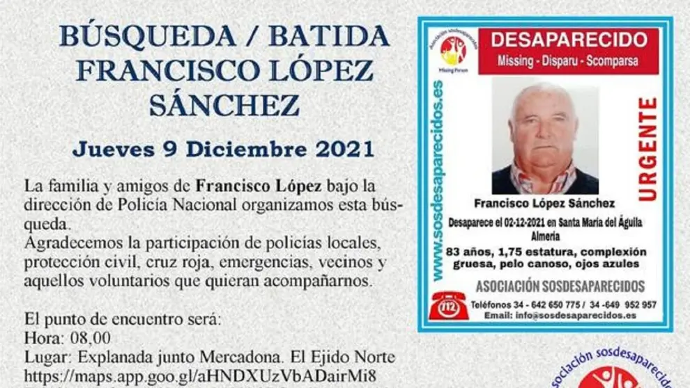 Desaparece un anciano en El Ejido