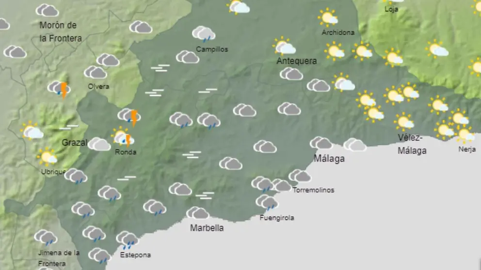 Previsi&oacute;n Meteorol&oacute;gica M&aacute;laga Aemet (24/01)