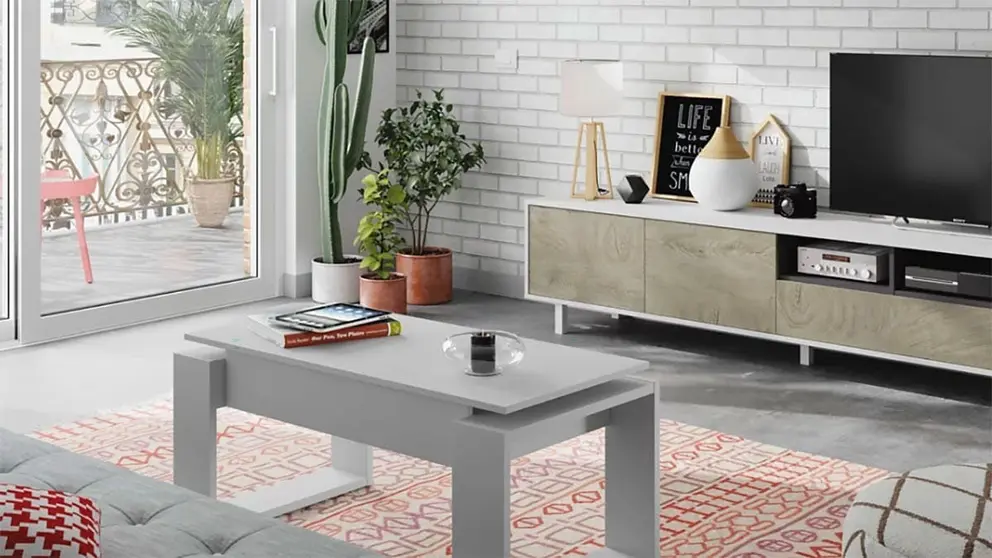 Mesa de centro elevable Nova blanco artik