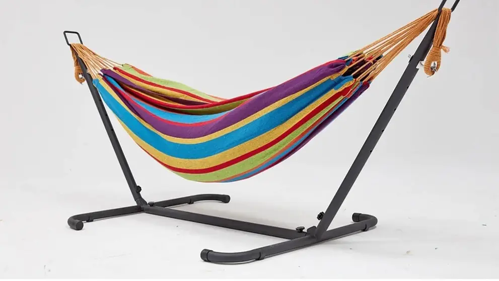 Te transportan a una playa del Caribe con esta hamaca (de lona) para terraza o jard&iacute;n