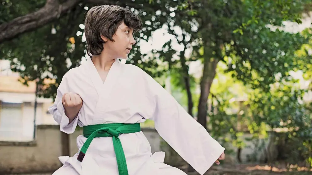 Un ni&ntilde;o haciendo K&aacute;rate