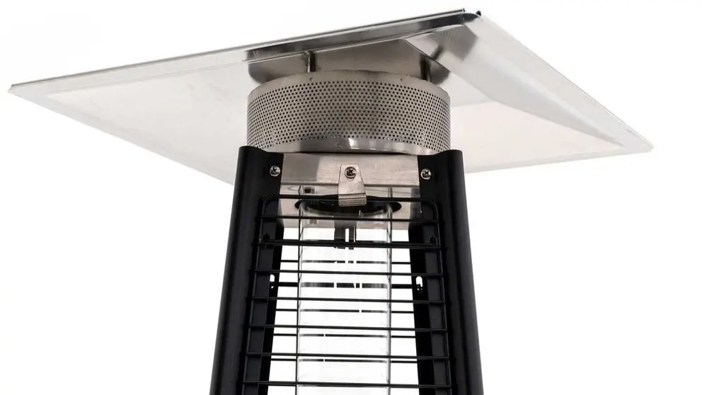 Estufa de gas para terraza uso exterior con ruedas 13kw Kekai Basil 52x52x227 cm de Carrefour