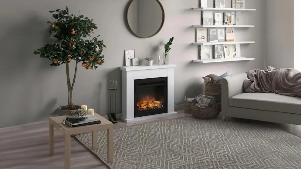 Chimenea blanca sin instalaci&oacute;n de Leroy Merlin