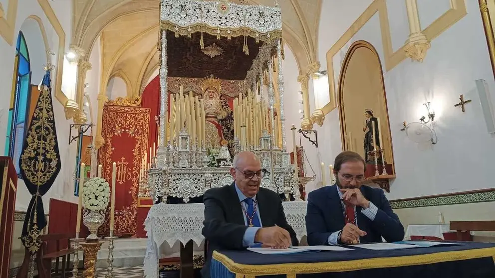 La Virgen de la Estrella en el palio de la hermandad de la Sagrada Cena