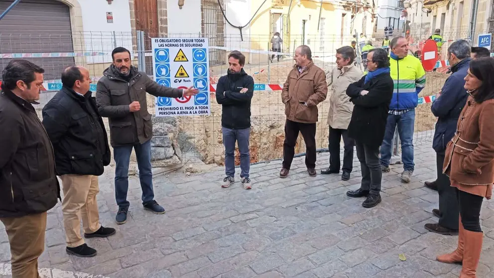Jos&eacute; Antonio D&iacute;az en el incio de las obras de la Plaza San Juan