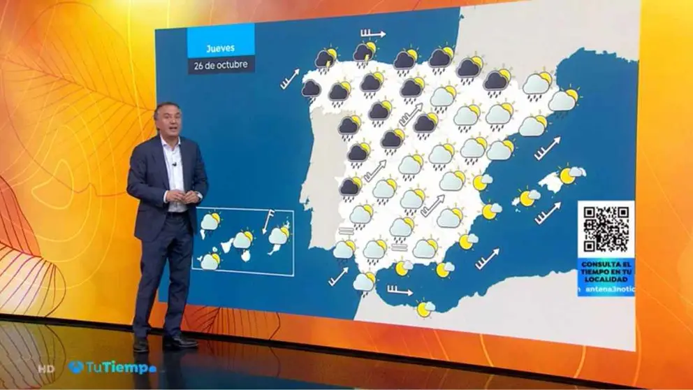 Roberto Brasero en el informativo del Tiempo en Antena 3