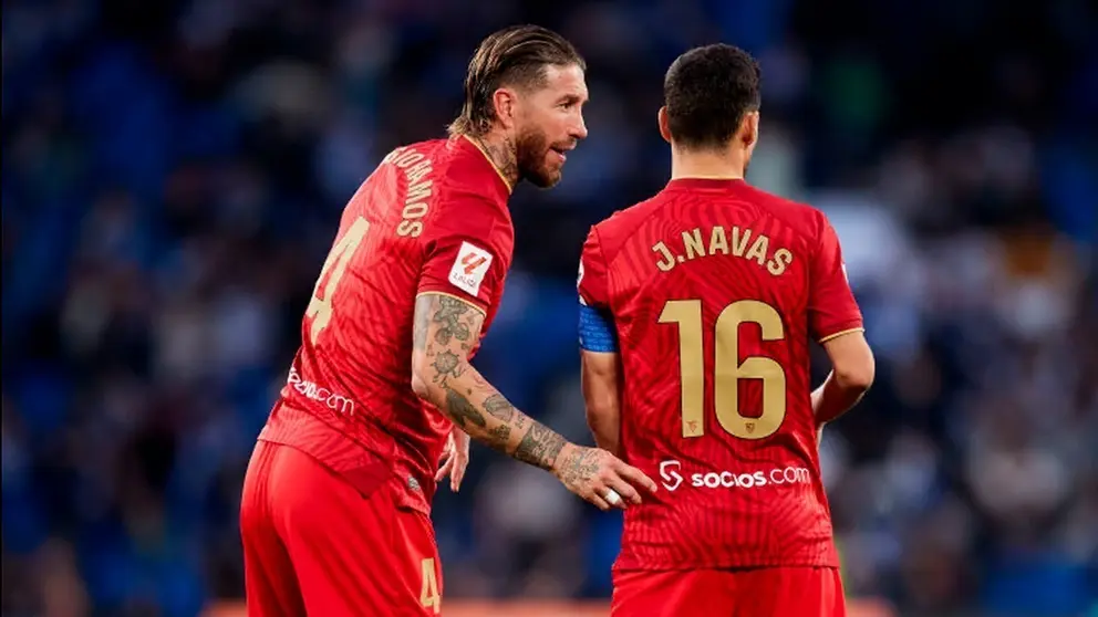 Sergio Ramos y Jes&uacute;s Navas en el Real Sociedad - Sevilla FC