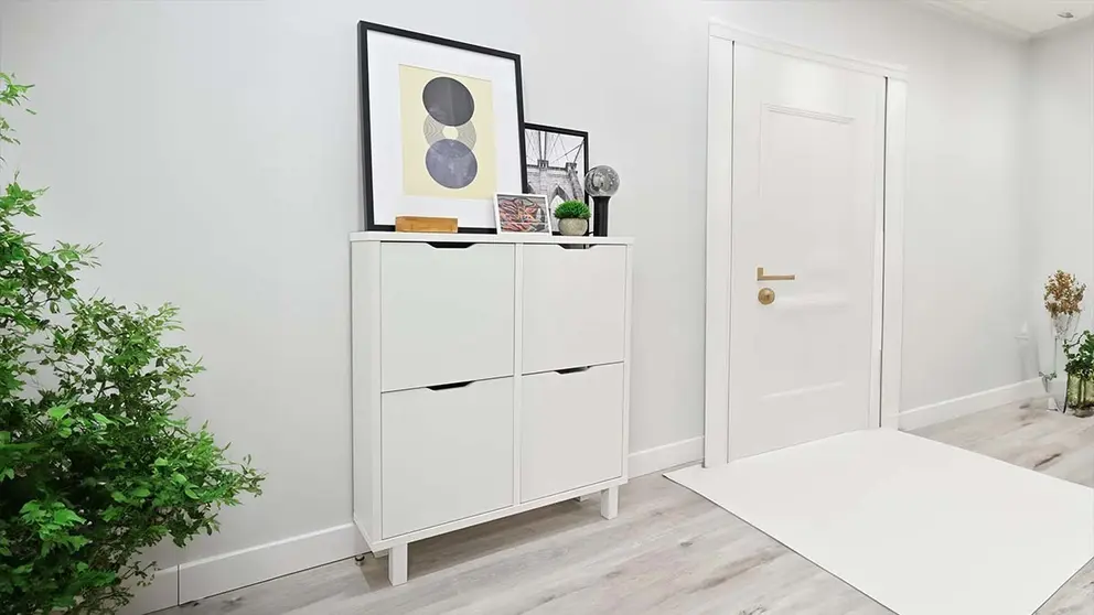 Zapatero Dublin blanco para 12 pares de zapatos de Leroy Merlin