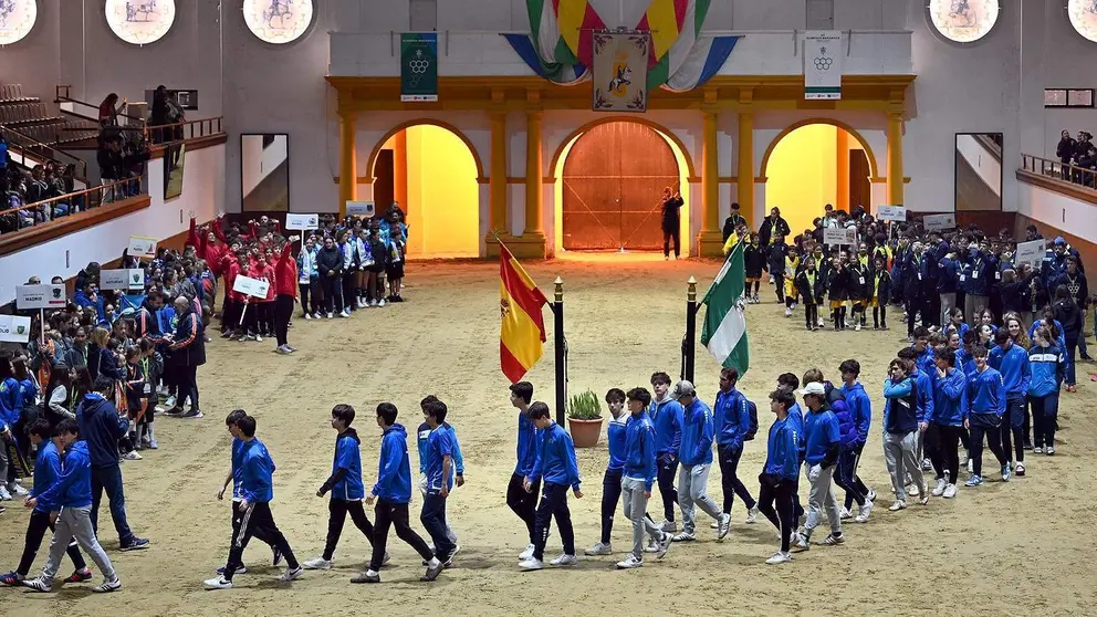 Acto inaugural de la 44 Olimpiada Marianista, que  organiza el Colegio El Pilar, con la estrecha colaboraci&oacute;n del Ayuntamiento de Jerez