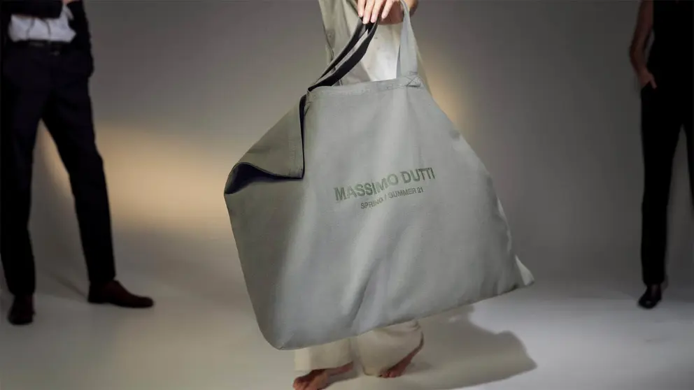 Bolsa de compra de tela de Massimo Dutti