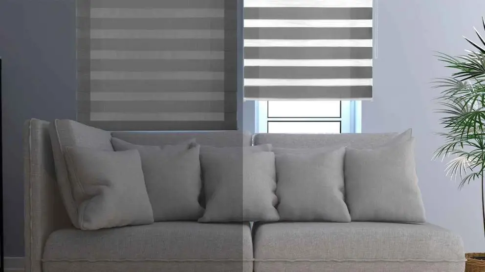 Estor enrollable noche y d&iacute;a con doble tejido Shae de Carrefour