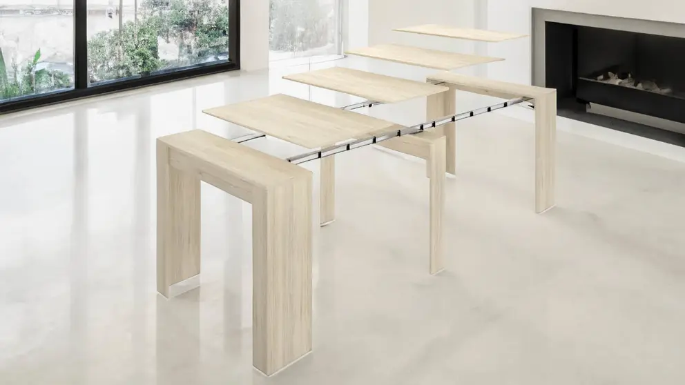 Mesa de comedor extensible Kiona roble en Leroy Merlin