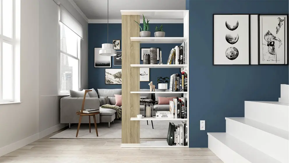 Estanter&iacute;a LORAS Blanco Artik y madera de Roble de Leroy Merlin (1)