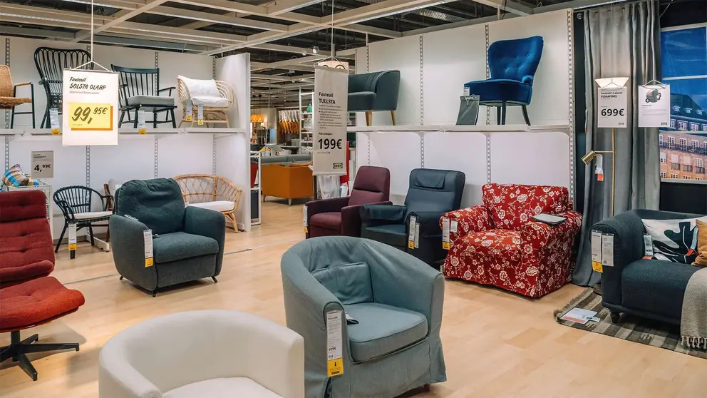 Secci&oacute;n de sillones en IKEA